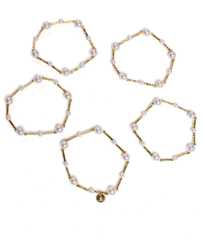 Primary image Gold Spiraled Pearl Bracelet